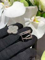 [Dream ] CLOVER 20MM MOTIFS DIAMOND STUD EARRINGS SILVER