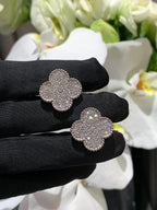 [Dream ] CLOVER 20MM MOTIFS DIAMOND STUD EARRINGS SILVER