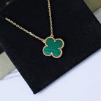 Dream CLOVER 15MM MALACHITE SINGLE FLOWER  NECKLACE