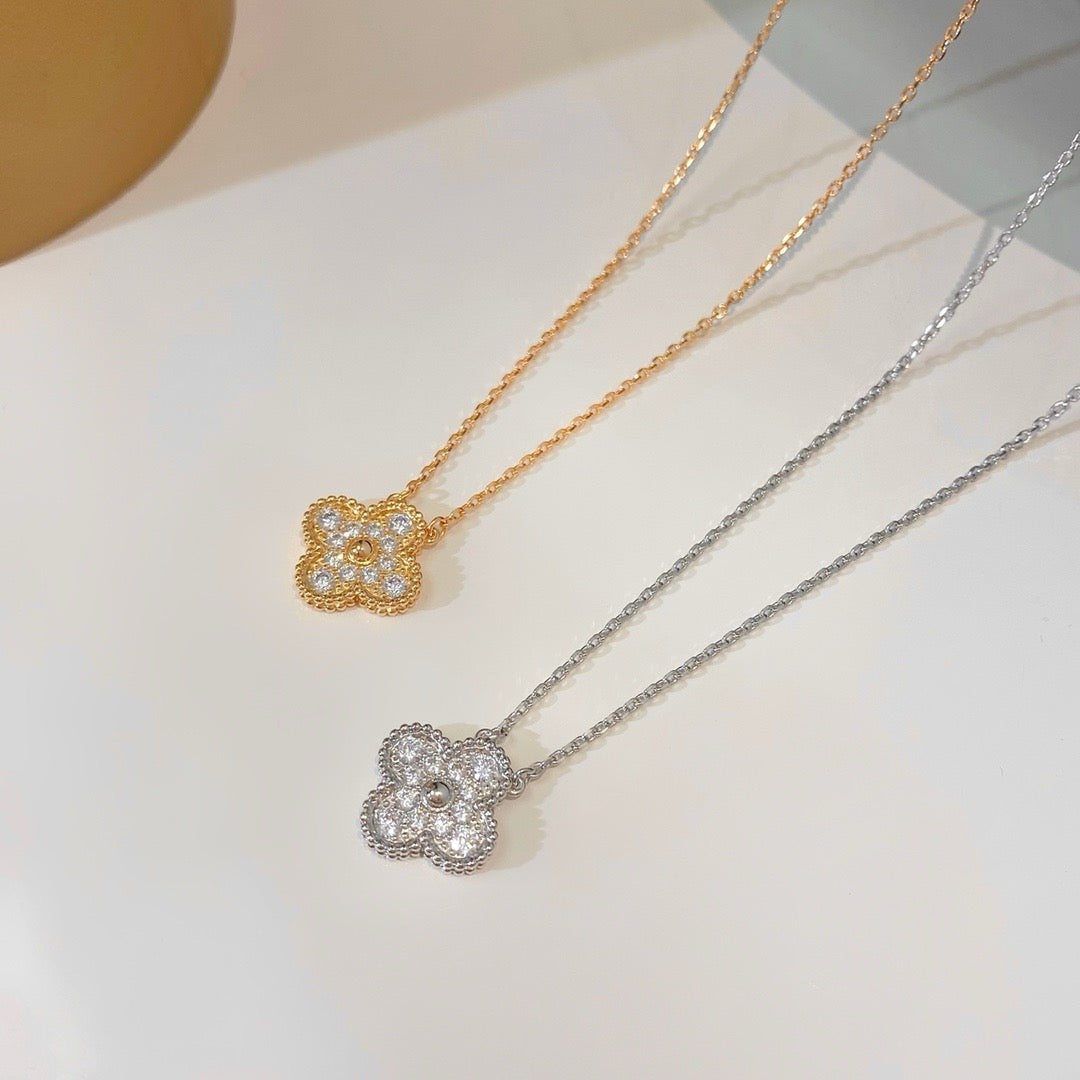 Dream CLOVER 15MM DIAMANT-EINZELBLÜTEN-HALSKETTE