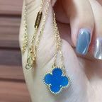 Dream CLOVER 15MM BLAUER ACHAT HALSKETTE