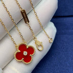 Dream CLOVER 15MM DIAMOND KARNEOL HALSKETTE