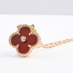 Dream CLOVER 15MM DIAMOND KARNEOL HALSKETTE
