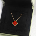 Dream CLOVER 15MM DIAMOND KARNEOL HALSKETTE