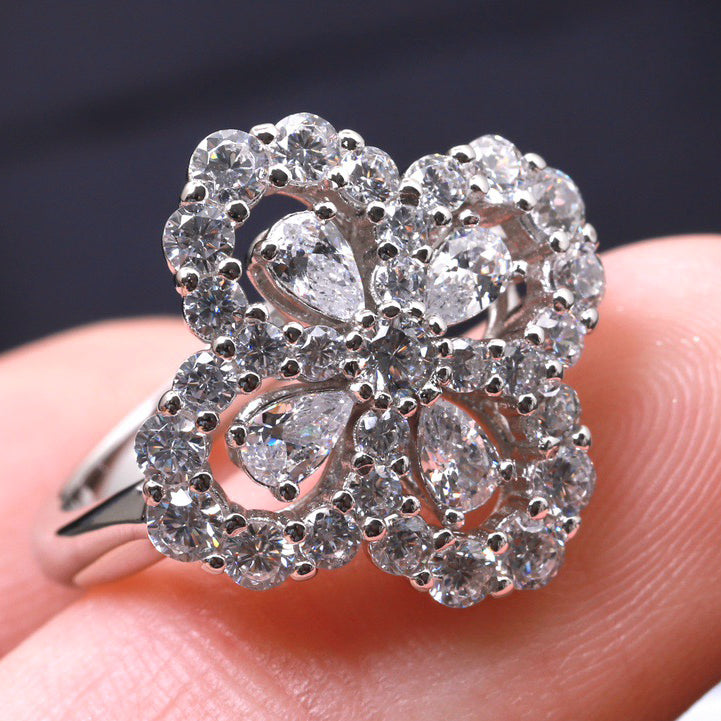 Dream LOOP RING FULL MOTIF DIAMOND 16MM SILVE