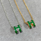 Dream POP H GREEN NECKLACE SILVER AND GOLD