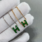 Dream POP H GREEN NECKLACE SILVER AND GOLD