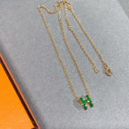 Dream POP H GREEN NECKLACE SILVER AND GOLD