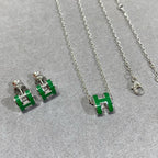 Dream POP H GREEN NECKLACE SILVER AND GOLD