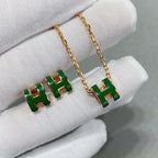 Dream POP H GREEN NECKLACE SILVER AND GOLD
