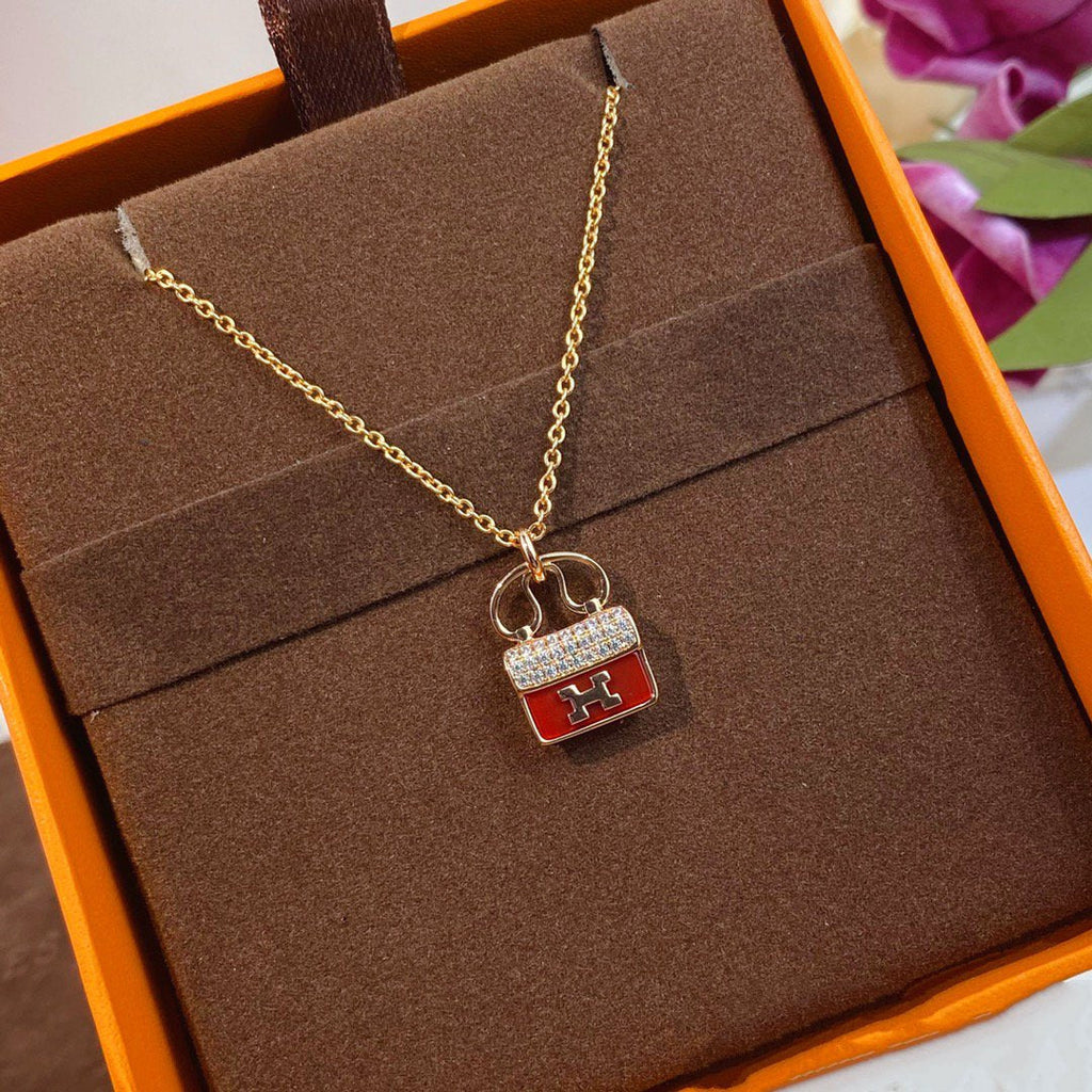 Dream CONSTANCE RED PEDANT PINK GOLD NECKLACE