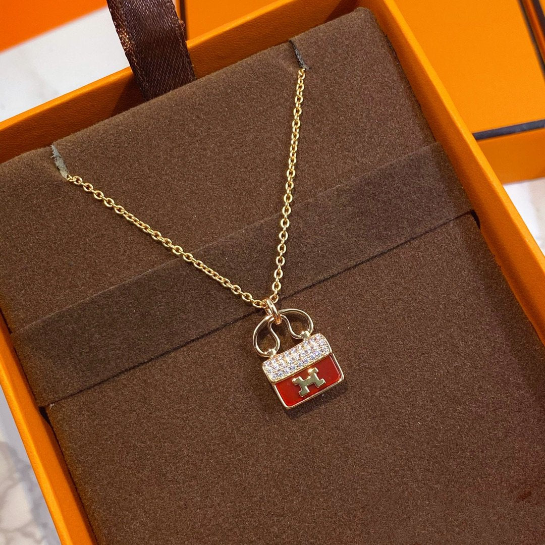 Dream CONSTANCE RED PEDANT PINK GOLD NECKLACE