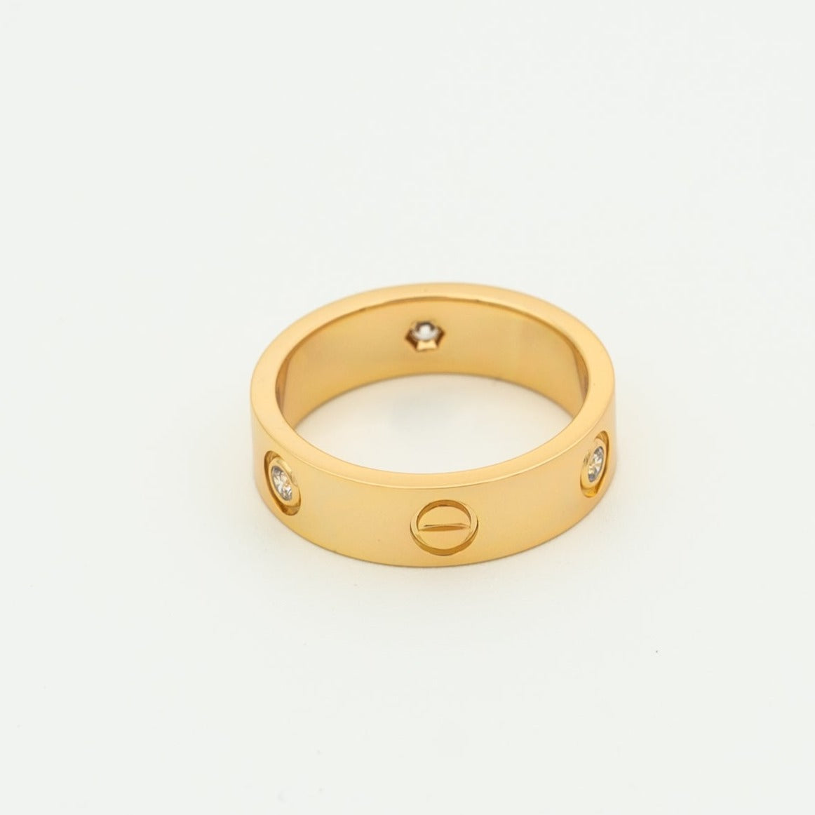ドリーム LOVE リング 5.5mm ダイヤモンド3個 ピンクゴールド