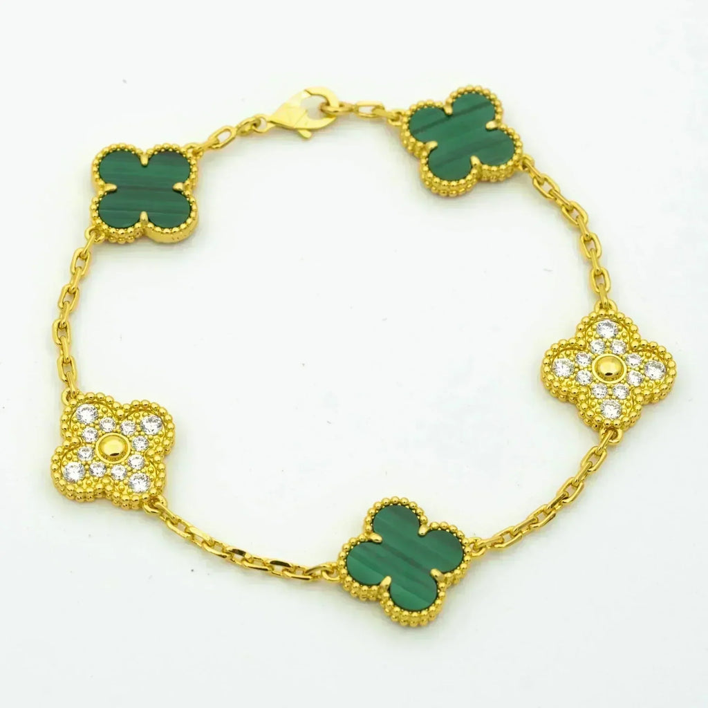 [Dream ]Neue CLOVER 5 MOTIV MALACHIT ARMBAND KOLLEKTION