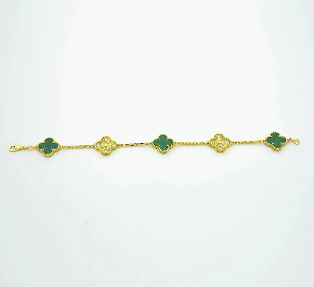 [Dream ]Neue CLOVER 5 MOTIV MALACHIT ARMBAND KOLLEKTION