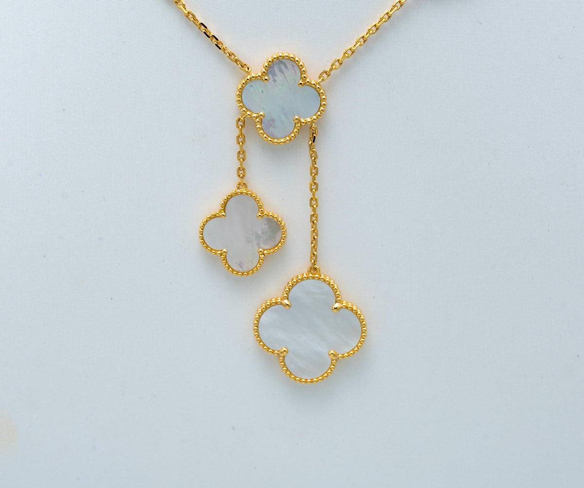 Dream CLOVER MOTHER OF PEARL NECKLACE 6 MOTIF