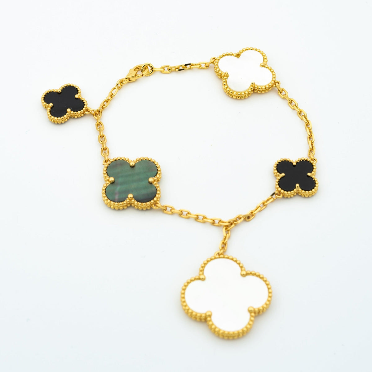 Dream CLOVER ARMBAND 5 MOTIVE ONYX PERLMUTT