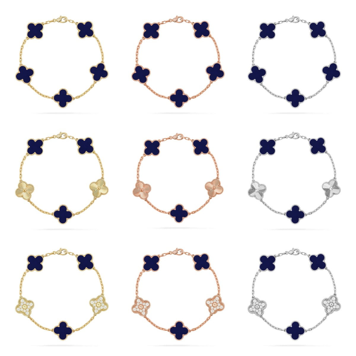 [Dream ]New CLOVER 5 MOTIF LAPIS LAZULI BRACELET COLLECTION