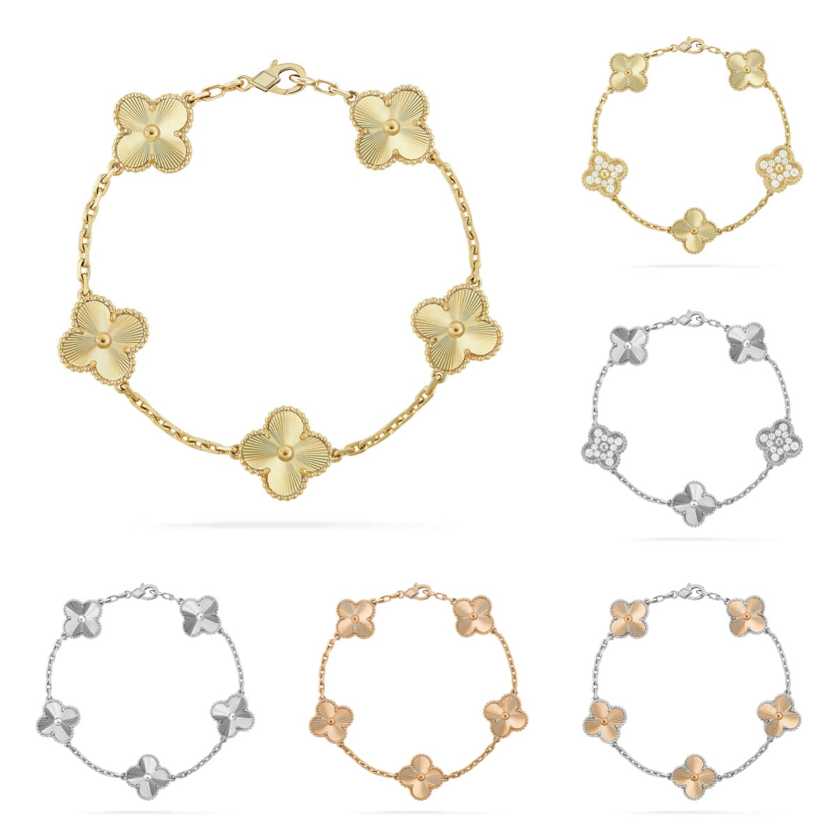 [Dream ]New  CLOVER 5 MOTIF LASER BRACELET COLLECTION