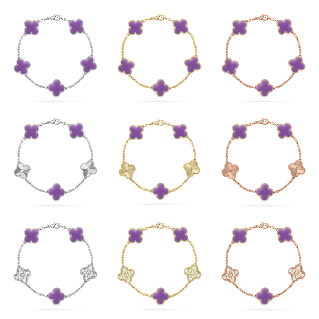 [Dream ]New CLOVER 5 MOTIF LIGHT PURPLE BRACELET COLLECTION