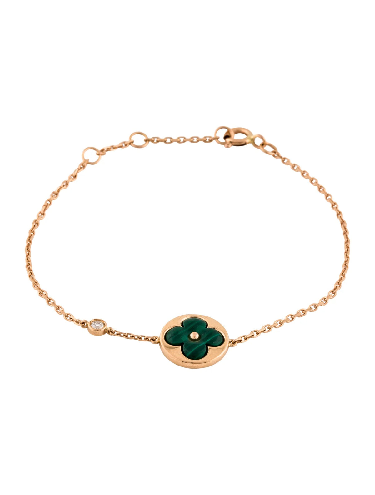 Dream SUN MALACHITE 1 DIAMOND PINK GOLD BRACELET