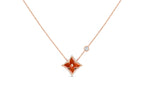 Dream STAR NECKLACE PINK GOLD 1 DIAMOND