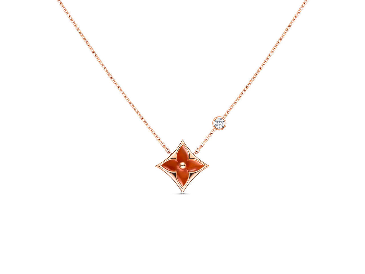 Dream STAR NECKLACE PINK GOLD 1 DIAMOND