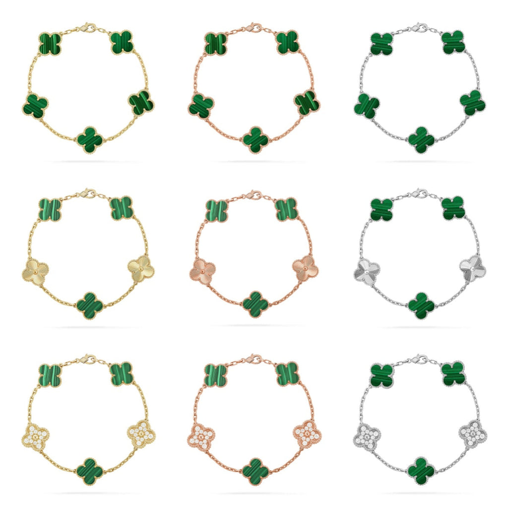 [Dream ]Neue CLOVER 5 MOTIV MALACHIT ARMBAND KOLLEKTION