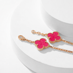 [Dream]NEW CLOVER 10 MOTIFS PINK ENAMEL NECKLACE