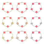 [Dream ]Neue CLOVER 5 MOTIVE ARMBAND-KOLLEKTION AUS ROSA PERLMUTT