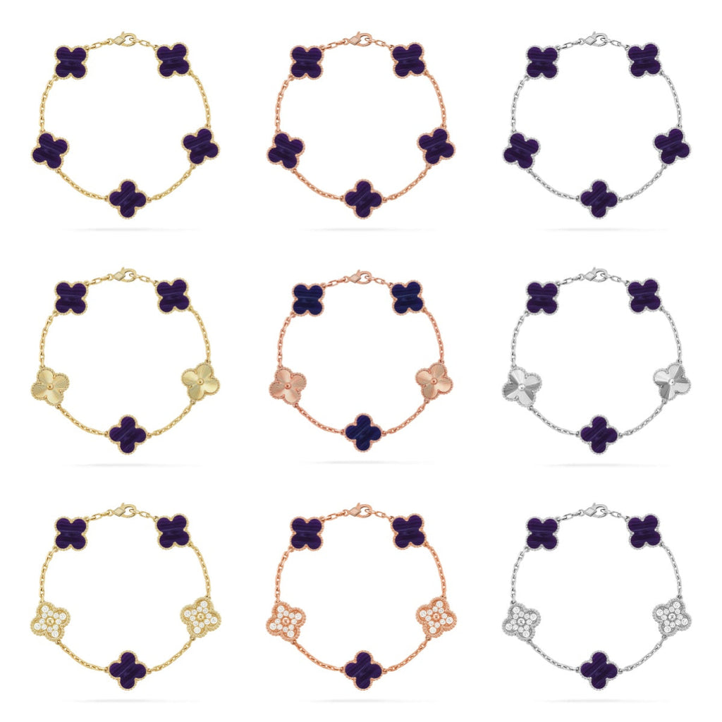 [Dream ]NEUE CLOVER 5 MOTIV LILA STREIFEN ARMBAND KOLLEKTION