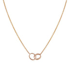 Dream LOVE NECKLACE DOUBLE RING PINK GOLD