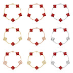 [Dream ]New CLOVER 5 MOTIF RED PATTERN BRACELET COLLECTION
