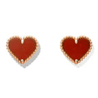 Dream HEART CARNELIAN STUD EARRINGS