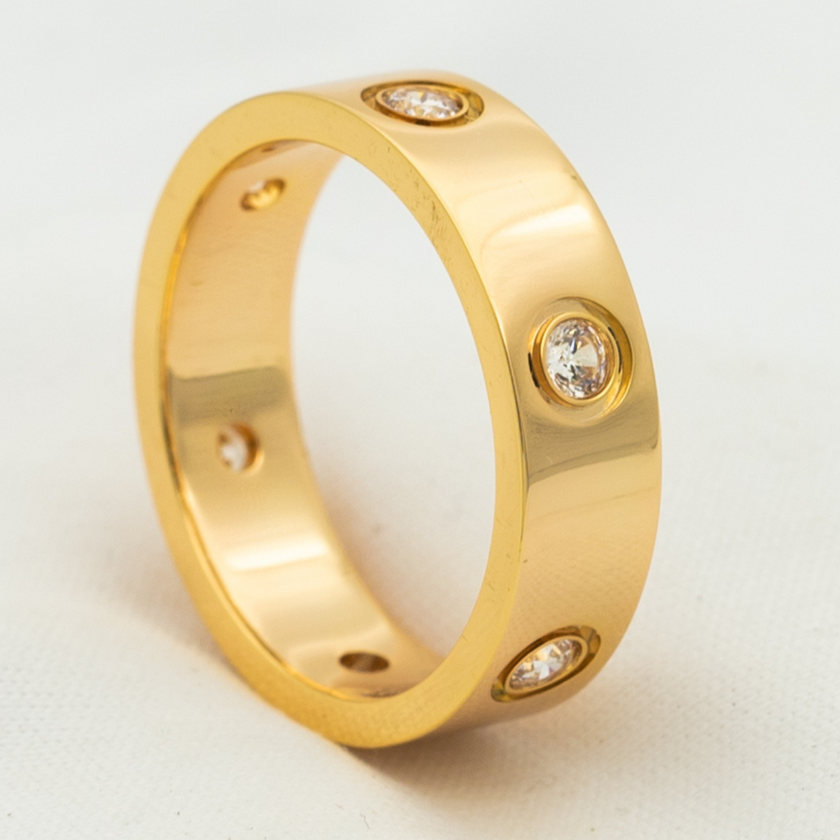 ドリーム LOVE リング 5.5MM 6ダイヤモンド ピンクゴールド