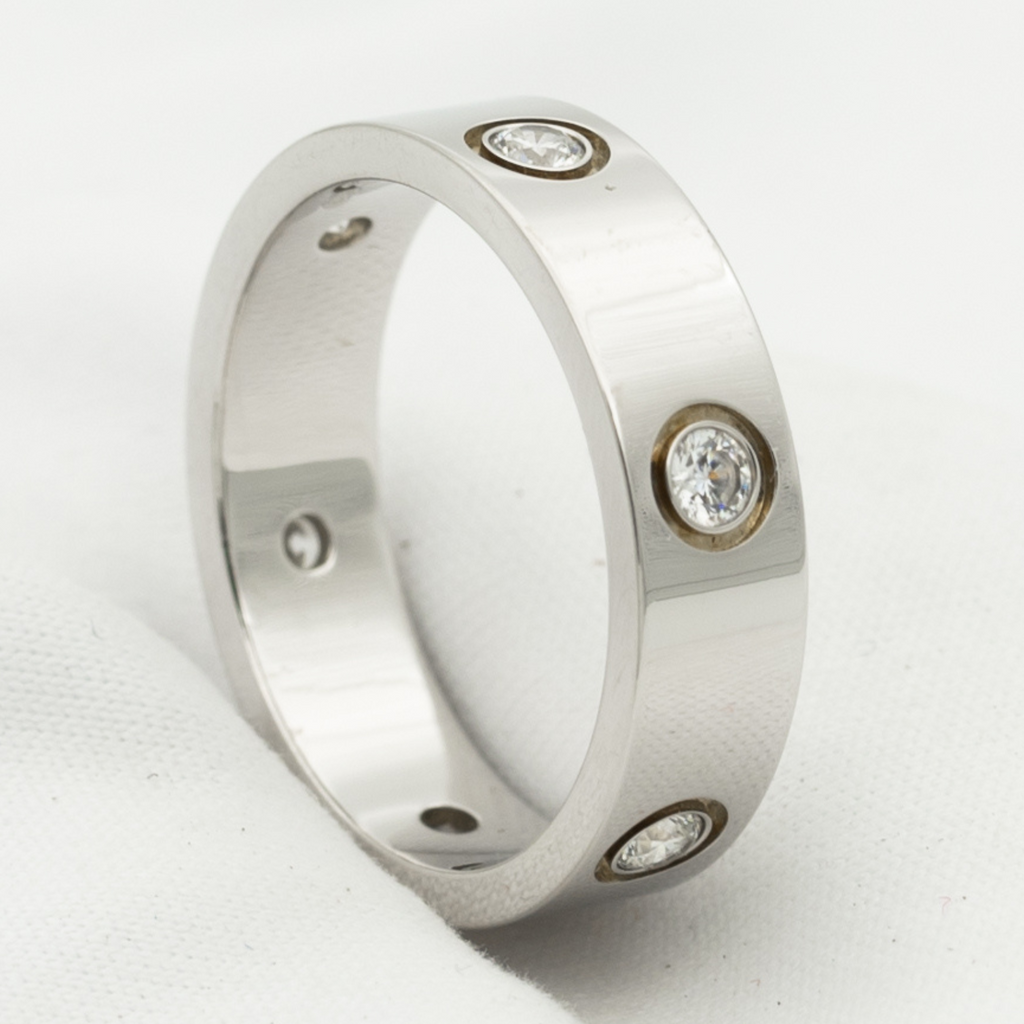 Dream LOVE RING 5,5 MM 6 DIAMANTEN SILBER