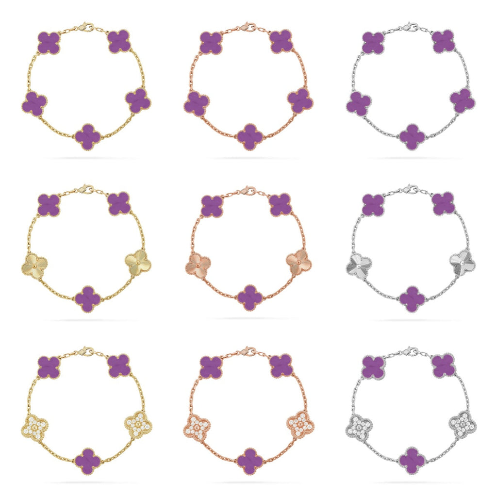 [Dream ]New  CLOVER 5 MOTIF VIOLET BRACELET COLLECTION