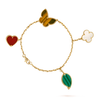 Traumhaftes LUCKY SPRING Armband mit 5 Motiven in Gold