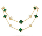 Dream CLOVER 20 MOTIVE MALACHIT DIAMANT-HALSKETTE