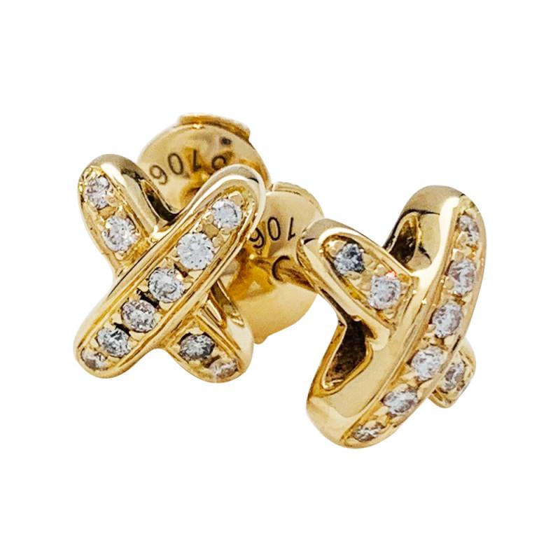 Traumhafte JEUX DE GOLD DIAMANT-OHRRINGE