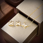 Dream JEUX DE WHITE MOP GOLD DIAMOND EARRINGS