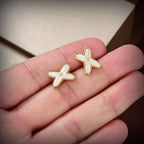 Dream JEUX DE WHITE MOP GOLD DIAMOND EARRINGS
