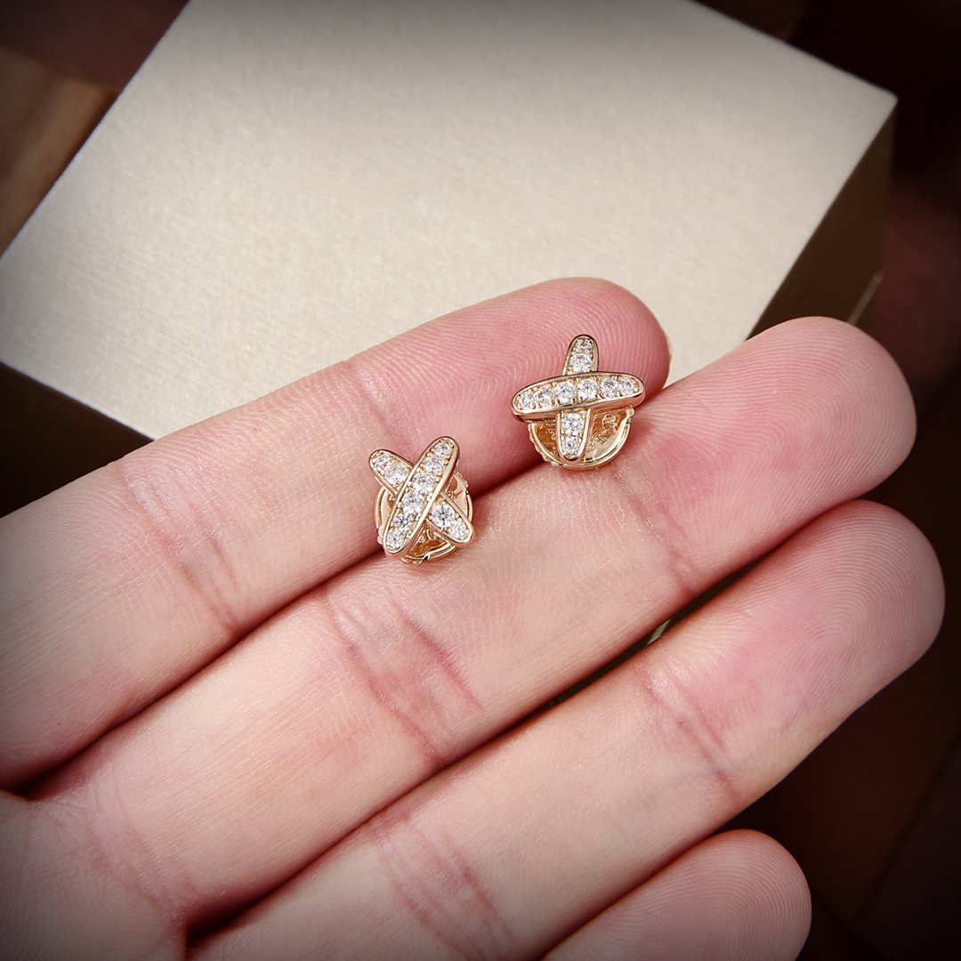 Traumhafte JEUX DE GOLD DIAMANT-OHRRINGE