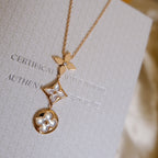 Dream COLOR BLOSSOM LARIAT NECKLACE PINK GOLD WHITE MOTHER PEARL AND DIAMOND