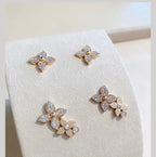 Dream STAR BLOSSOM STUD EARRINGS PINK GOLD DIAMONDS