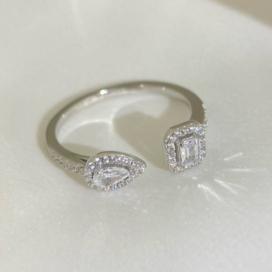 [Dream]MY TWIN TOI & MOI SILVER DIAMOND RING