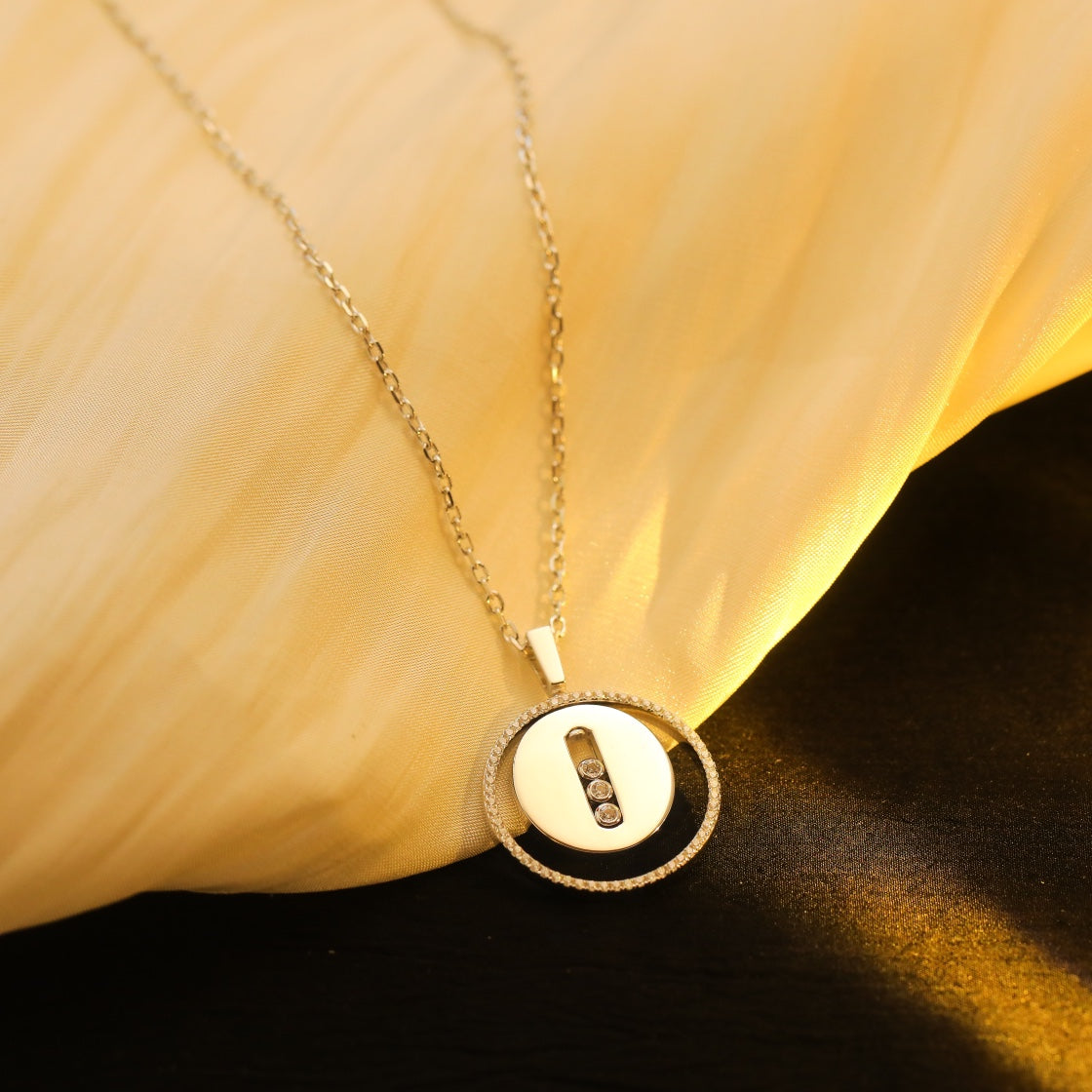 [Dream]LUCKY MOVE MM SILVER DIAMOND NECKLACE