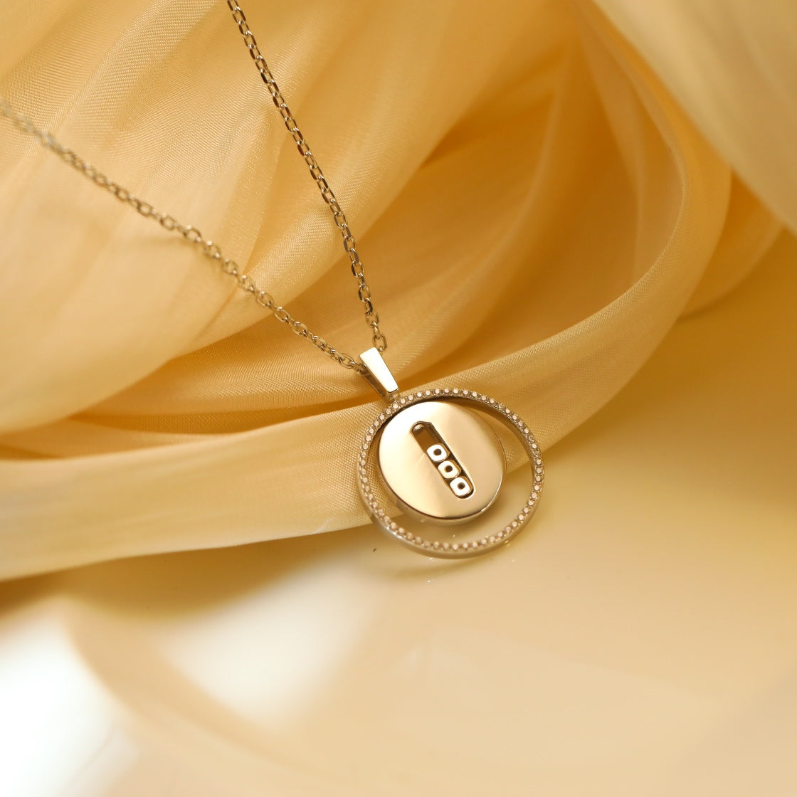 [Dream]LUCKY MOVE MM SILVER DIAMOND NECKLACE