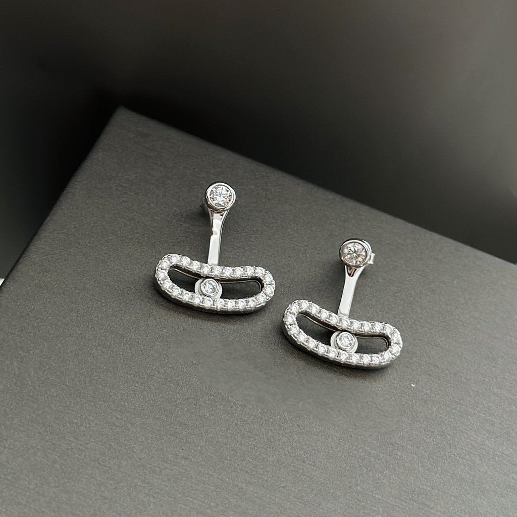 [Dream]MOVE UNO SILVER DIAMOND EARRINGS