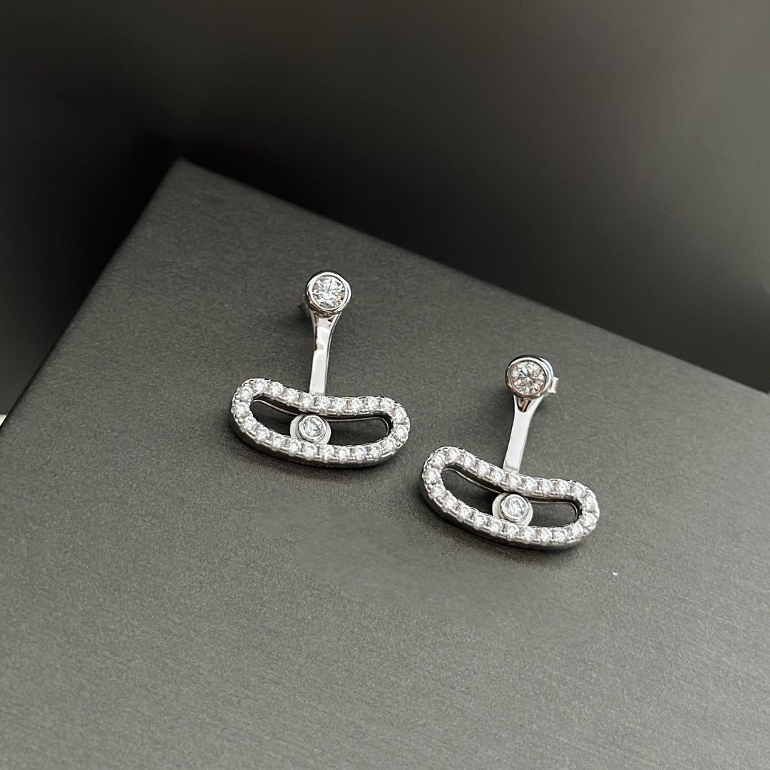 [Dream]MOVE UNO SILVER DIAMOND EARRINGS